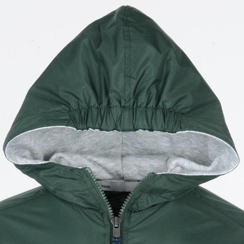 Additional Image 2 - a green hooded jacket with a white lining