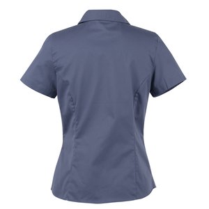 Additional Image 2 - a back view of a blue shirt