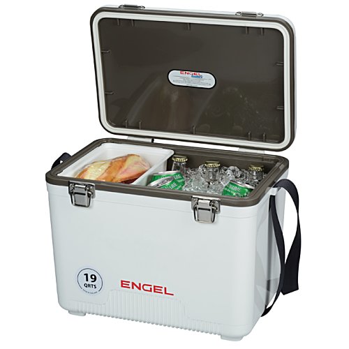 Additional Image 3 - a white cooler with a black strap