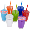 View Image 3 of 3 of Colorband Tumbler with Straw - 18 oz.