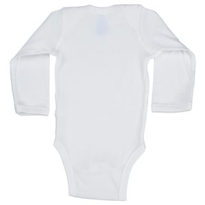 Additional Image 1 - a white long sleeved baby bodysuit