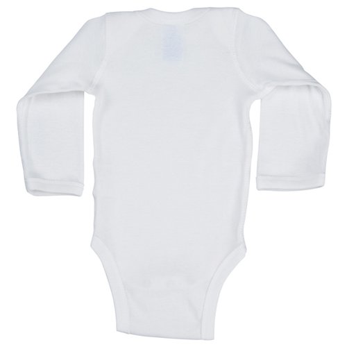 Additional Image 1 - a white long sleeved baby bodysuit