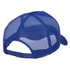 a blue cap with a mesh back