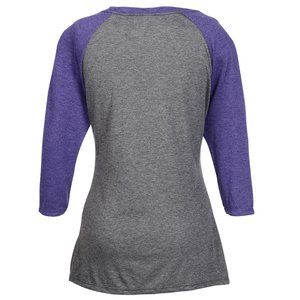 Additional Image 1 - a back of a grey and purple shirt