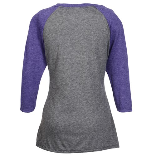 Additional Image 1 - a back of a grey and purple shirt