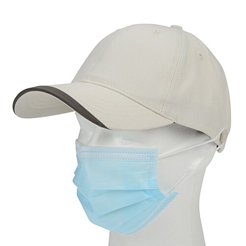 Additional Image 2 - a white hat with a blue face mask
