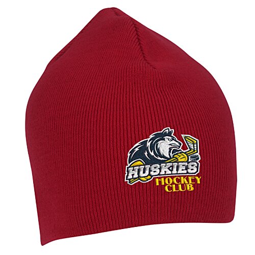 Additional Image 1 - a red beanie with a logo on it