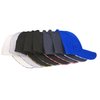 a group of black and blue hats