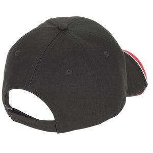 Additional Image 1 - a black hat with a red patch
