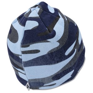 Additional Image 1 - a black and white striped beanie