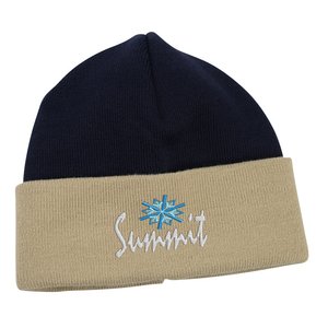 Additional Image 1 - a black and tan beanie