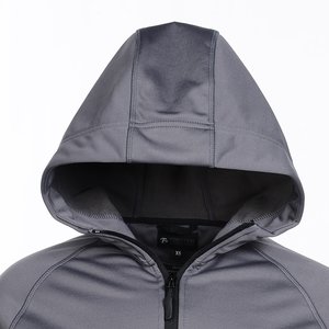 Additional Image 2 - a grey hooded jacket with a zipper