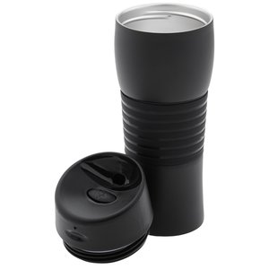 Additional Image 1 - a black coffee cup with a lid