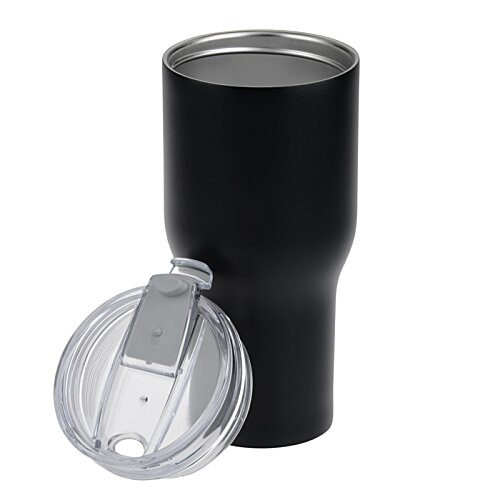 Additional Image 2 - a black tumbler with a lid