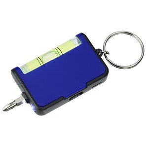 Additional Image 2 - a blue key chain with a key ring