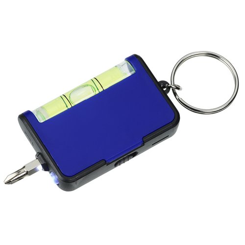 Additional Image 2 - a blue key chain with a key ring