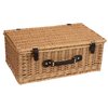 a brown box with black handles