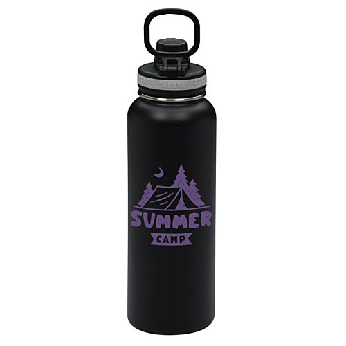 Additional Image 2 - a black water bottle with purple text