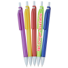 a group of pens in a row