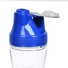 a blue and clear shaker