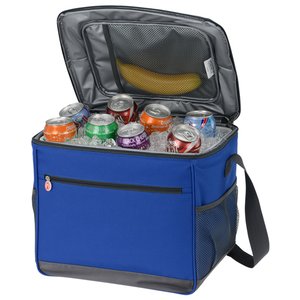 Additional Image 3 - a blue cooler with a black strap