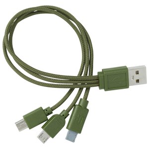 Additional Image 2 - a green usb cable with four plugs