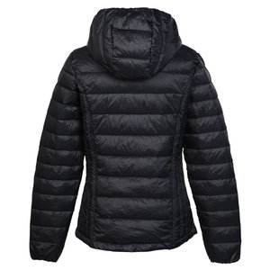 Additional Image 2 - a black puffer jacket with a hood