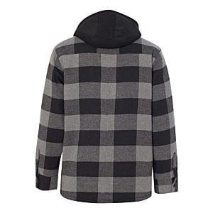 Additional Image 1 - a black and grey plaid jacket