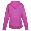 View Image 2 of 3 of J. America Striped Poly Fleece Hoodie - Ladies' - Embroidered
