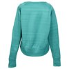 View Image 2 of 3 of J. America Striped Poly Hi-Low Sweatshirt - Ladies' - Embroidered