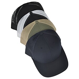 Additional Image 2 - a black hat with white and black stripes