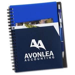 Additional Image 1 - a blue notebook with white text