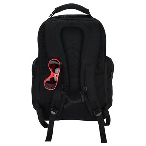 Additional Image 1 - a black backpack with a red object on it