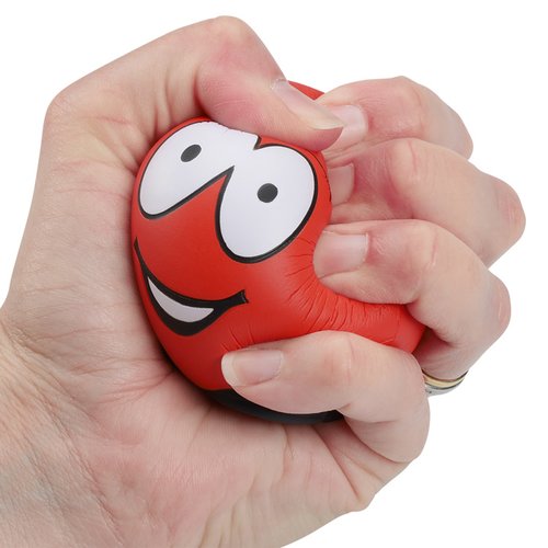 Additional Image 1 - a hand holding a red ball with a face on it