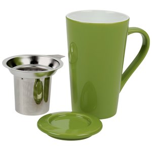 Additional Image 3 - a green mug with a spoon and a small cup