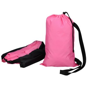 Additional Image 3 - a pink bag with a black strap