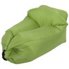 a green bag with a black handle