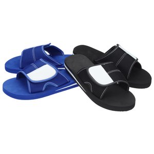 Additional Image 2 - a pair of blue and black sandals