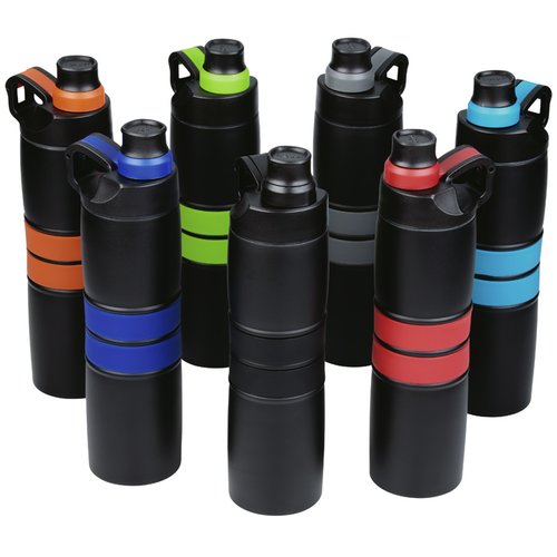 Additional Image 4 - a group of black water bottles