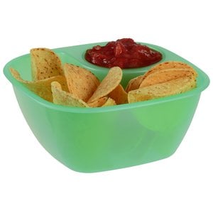 Additional Image 1 - a green bowl with chips and ketchup
