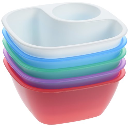 Additional Image 2 - a stack of colorful plastic bowls