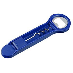 Additional Image 2 - a blue bottle opener with a corkscrew