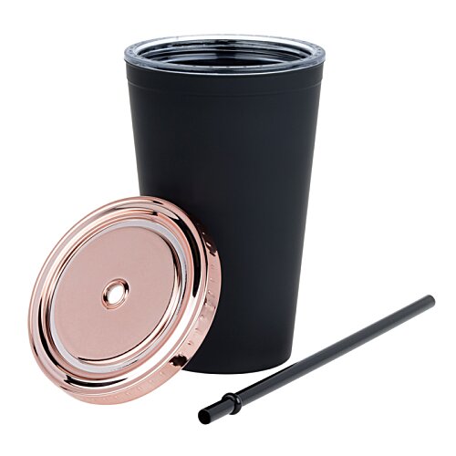 Additional Image 1 - a black cup with a gold lid and a pencil