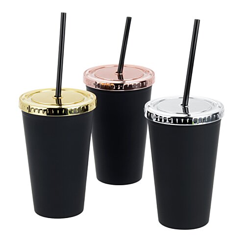 Additional Image 2 - a group of black cups with straws