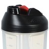 a black and white shaker