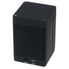 a black cube with a white background