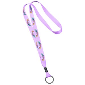 Additional Image 1 - a purple lanyard with a circle