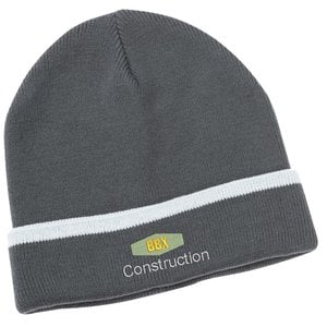 Additional Image 1 - a black beanie with white stripe