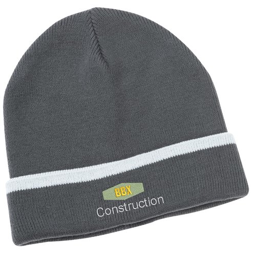 Additional Image 1 - a black beanie with white stripe