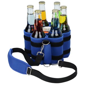 Additional Image 4 - a blue drink carrier with bottles in it